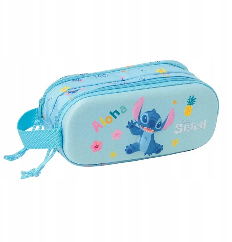 Dėklas su 2 skyriais Safta Stitch 3d – mokyklinis, universalus