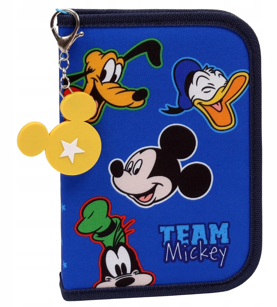 Dėklas su pieštukais Disney Mikis, vieno skyriaus, su priedais