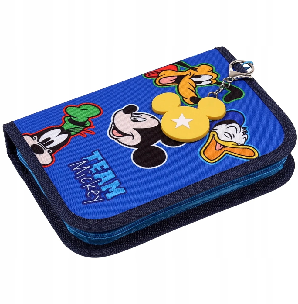 Dėklas su pieštukais Disney Mikis, vieno skyriaus, su priedais
