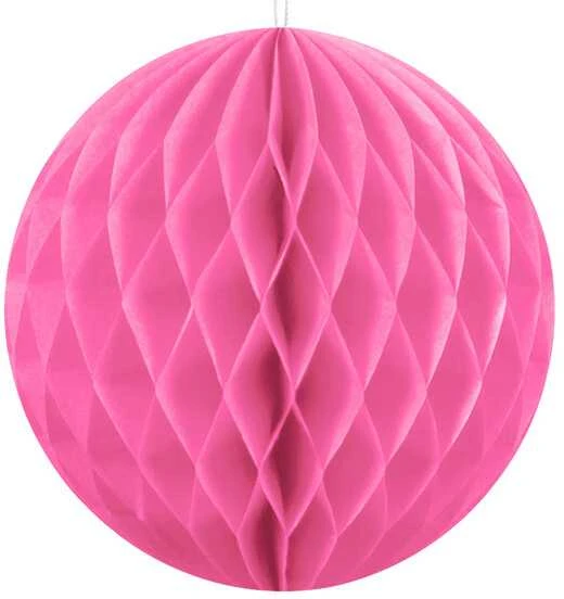 Party Deco Korėtas apvalus papuošimas 10cm 1 vnt tamsiai rožinis