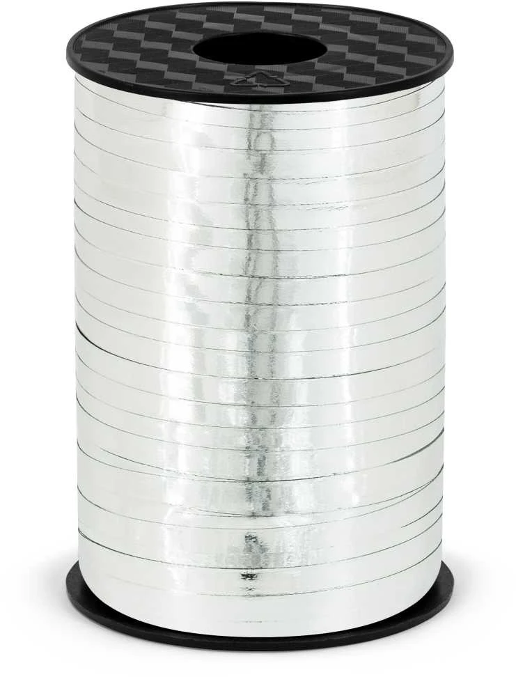 Party Deco Juostelė balionams sidabrinė 5mm/225m blizganti