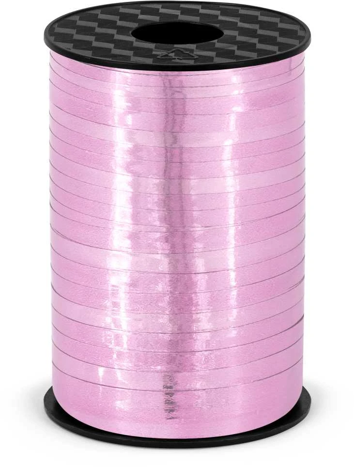 Party Deco Juostelė balionams rožinė 5mm/225m blizganti