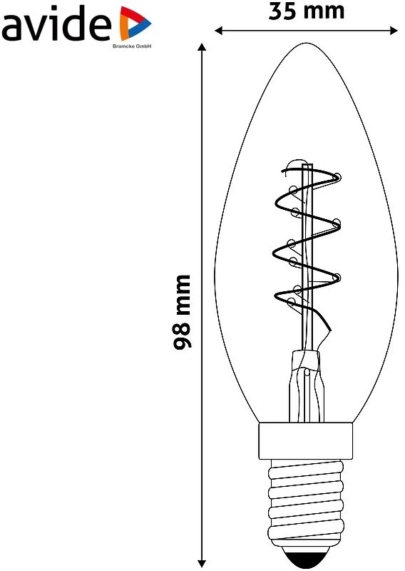 Avide LED lemputė 3W E14 Soft Filament