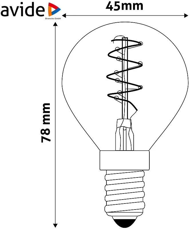 Avide LED lemputė 3W E14 Soft Filament