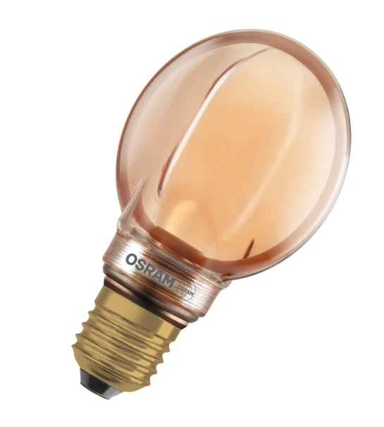 Dekoratyvinė LED lemputė OSRAM O-FILAMENT, G80, E27, 4W, 1800K, 110lm, dimeriuojama