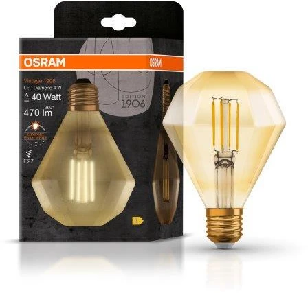 Dekoratyvinė LED lemputė OSRAM O-FILAMENT, G80, E27, 4W, 1800K, 110lm, dimeriuojama