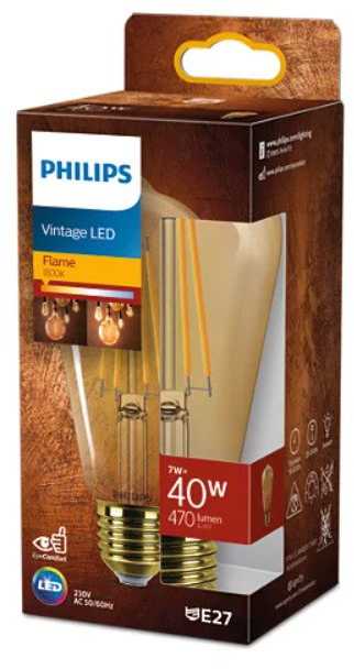 Dekoratyvinė LED lemputė PHILIPS VINTAGE, ST64, E27, 7W(=40W), 1800K, 470lm, NON-DIM