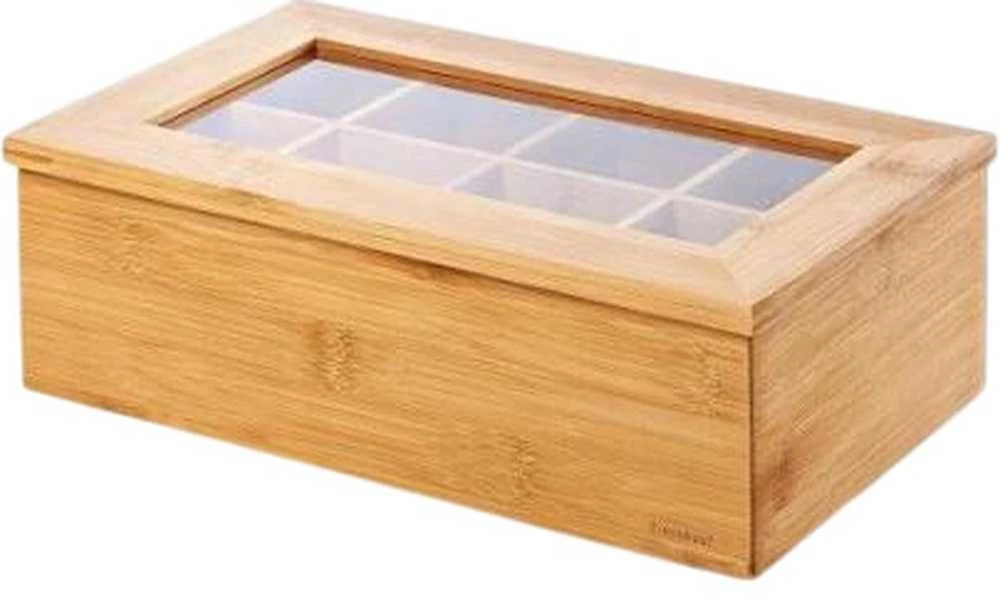 KOOPMAN Bamboo medžio arbatų talpykla 21x16x7,5 cm