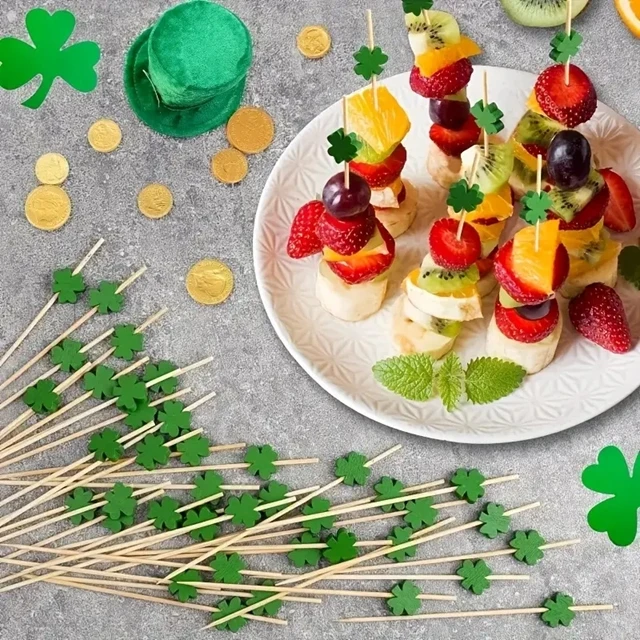 Dekoratyviniai mediniai dantų krapštukai užkandžiams CLOVER 20 vnt