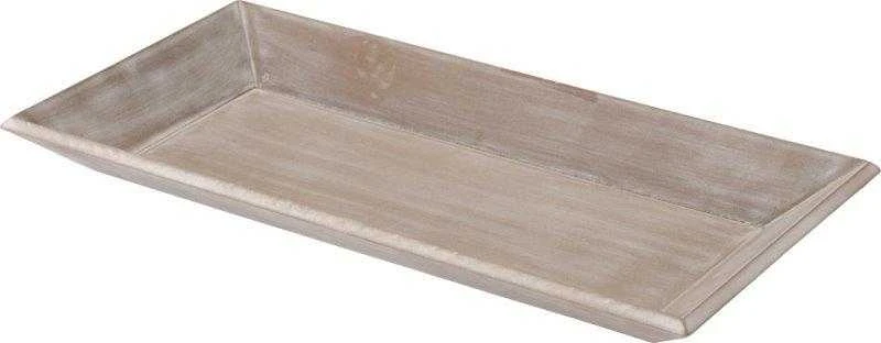 Home Styling Collection Dekoratyvinis medinis padėklas WOOD, pilkos sp., 40 x 14 x 3,2 cm