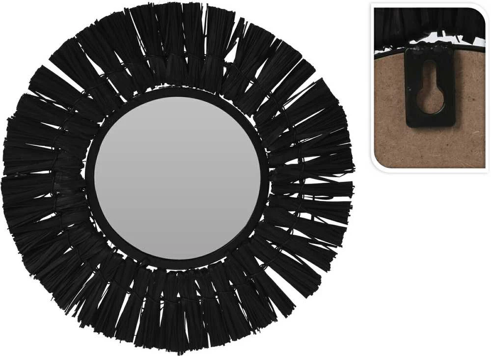 Home Styling Collection Sieninis veidrodis Juodas Apvalus 32 cm