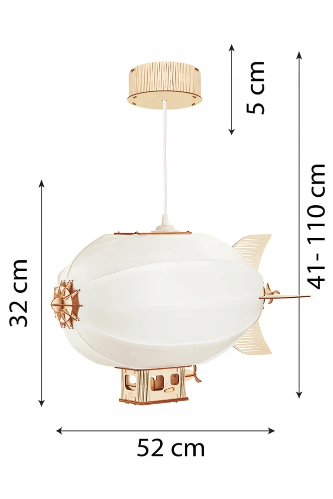 Deku Sterowiec Lampa wisząca dekoracyjna drewniana