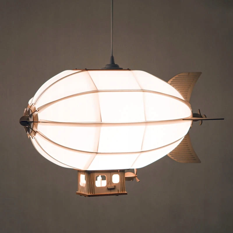 Deku Sterowiec Lampa wisząca dekoracyjna drewniana