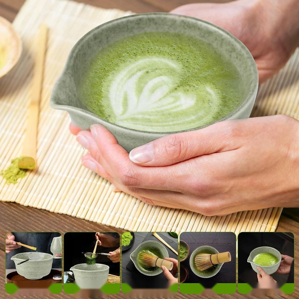 DĖL MATCHA 4 DALIŲ ŽALIŲ TRADICINIŲ BAMBUKO PRIEDŲ