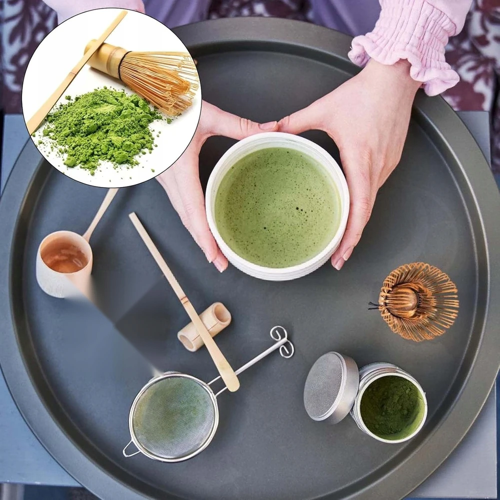 DĖL MATCHA 5 DIENŲ RINKINIMO ARBATOS KERAMINIS BAMBUKO MIŠYKLĖS