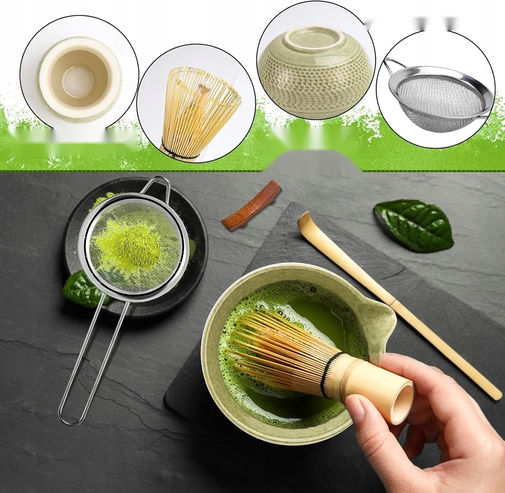 DĖL MATCHA RINKINIMO 6 Vnt. ŠLETĖS DUBENIS DUBENIS ŠAUKŠTAS PRIEDAI DOVANA