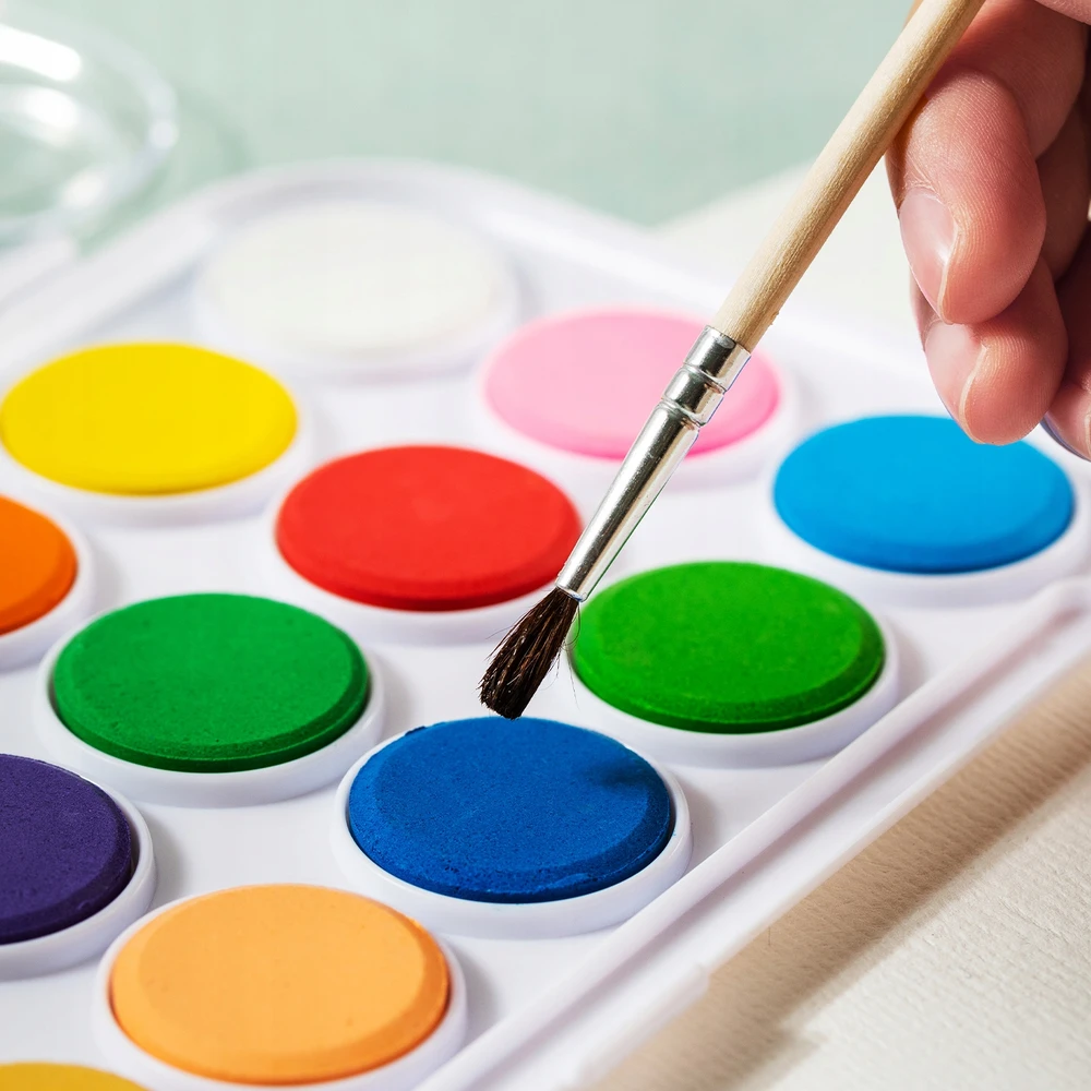 Deli Colorun akvareliniai dažai, 12 spalvų, su teptuku