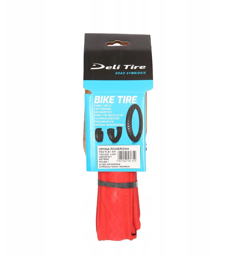 Deli Tire padanga 700x20C 62TPI S-601 WHEEL Raudonas