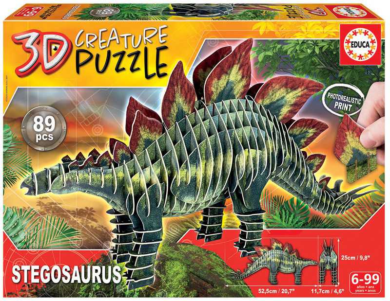 Educa Dėlionė 3D STEGOSAURAS 6-99 metų
