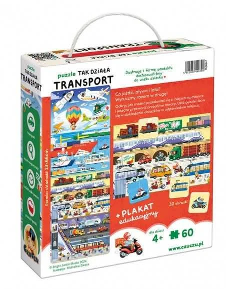 CzuCzu Dėlionė Transporto Priemonių Veikimo Principai 60 dalių + edukacinis plakatas
