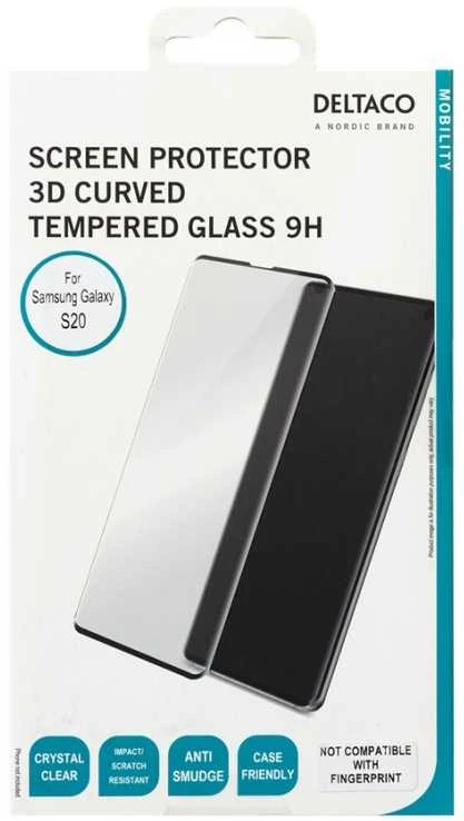 DELTACO ekrano apsauga, „Galaxy S20“, 3D lenktas stiklas SCRN-20SA62