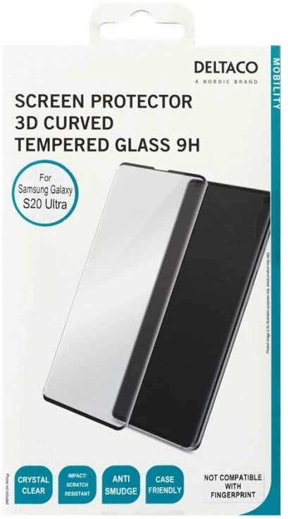 DELTACO ekrano apsauga, „Galaxy S20 Ultra“, 3D lenktas stiklas