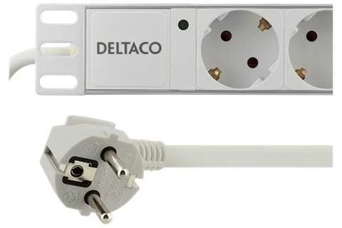DELTACO Ilgiklis 8xCEE 7/4, 1xCEE 7/7, 19 "1U, 2m, baltas / GT-8529W