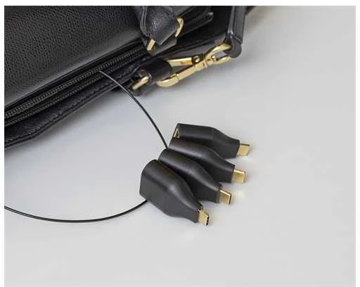 DELTACO OFFICE USB-C adapterių komplektas, mDP, DP, VGA, HDMI, juodas / USBC-AR1