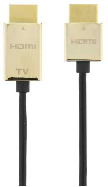 DELTACO PRIME HDMI kabelis, itin plonas, HDMI Type A ha, 4K, Ultra HD, 3.0m, juodas/auksinis / HDMI-1043-K