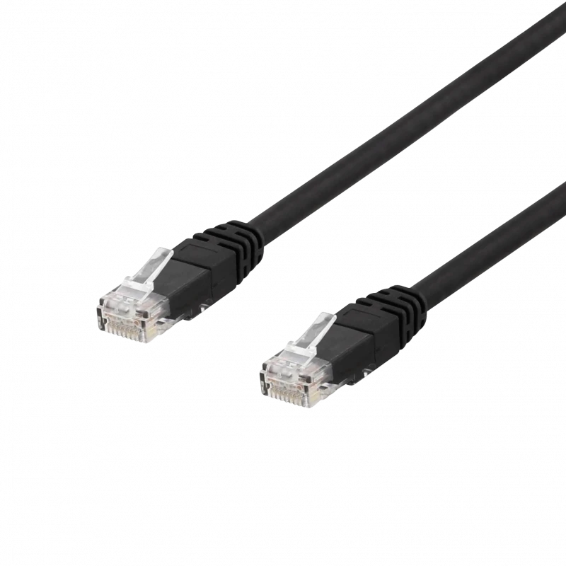 DELTACO U / UTP Cat6 kabelis, 0,5 m, atsparus UV spinduliams, 250 MHz, LSZH, juodas TP-60UV