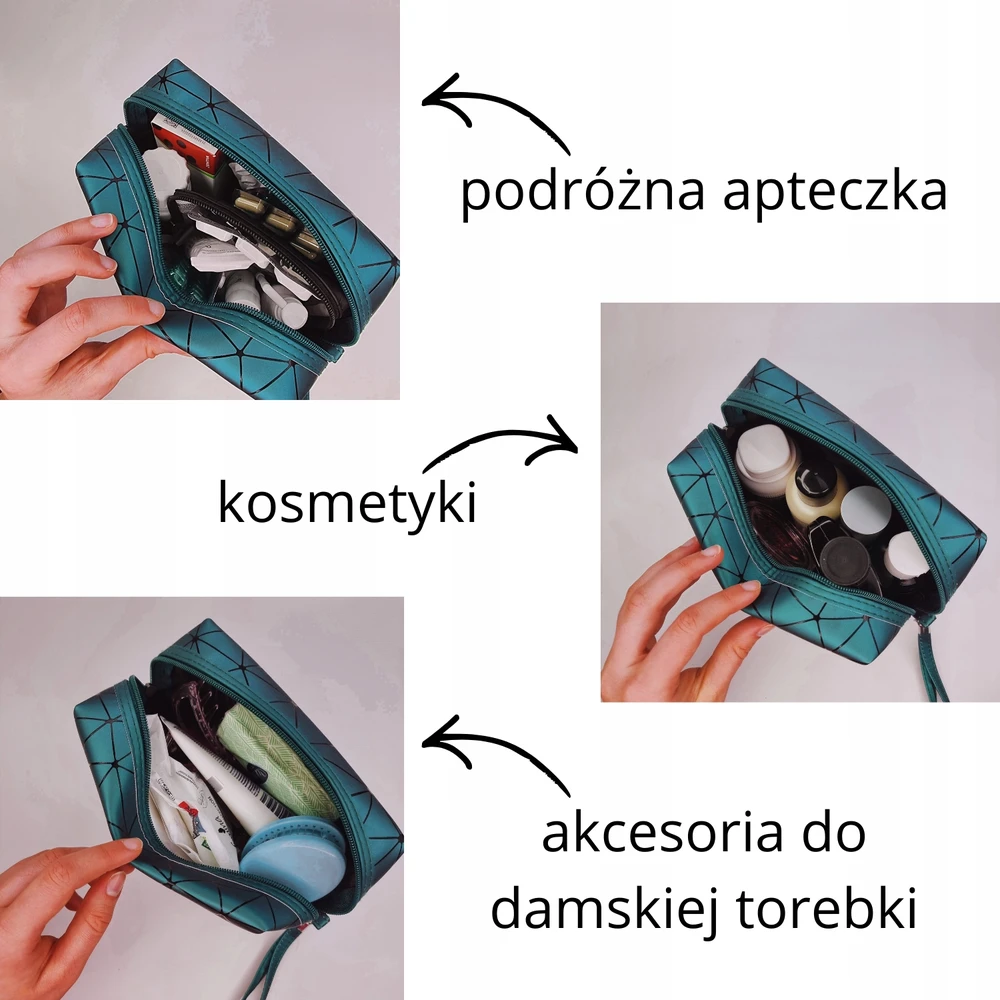 Deni Carte Didelis moteriškas kosmetikos krepšys vaistams, kosmetikai, kelioninis dėklas, turkis