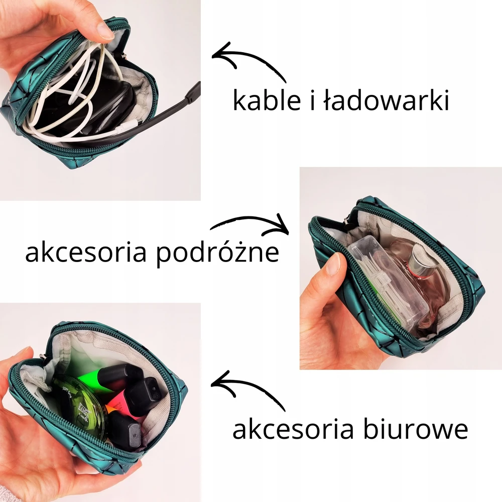 Deni Carte Moteriškas mini kosmetikos krepšys higieniniams įklotams, vaistams, kosmetikai, Turquoise dėklas