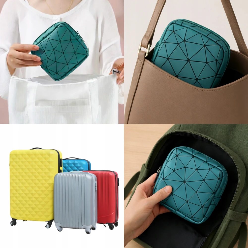 Deni Carte Moteriškas mini kosmetikos krepšys higieniniams įklotams, vaistams, kosmetikai, Turquoise dėklas