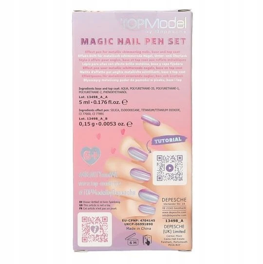 Depesche Nagų rinkinys: stebuklingas žymeklis ir TOPModel Beauty&Me MagicNail 13498 viršutinis sluoksnis