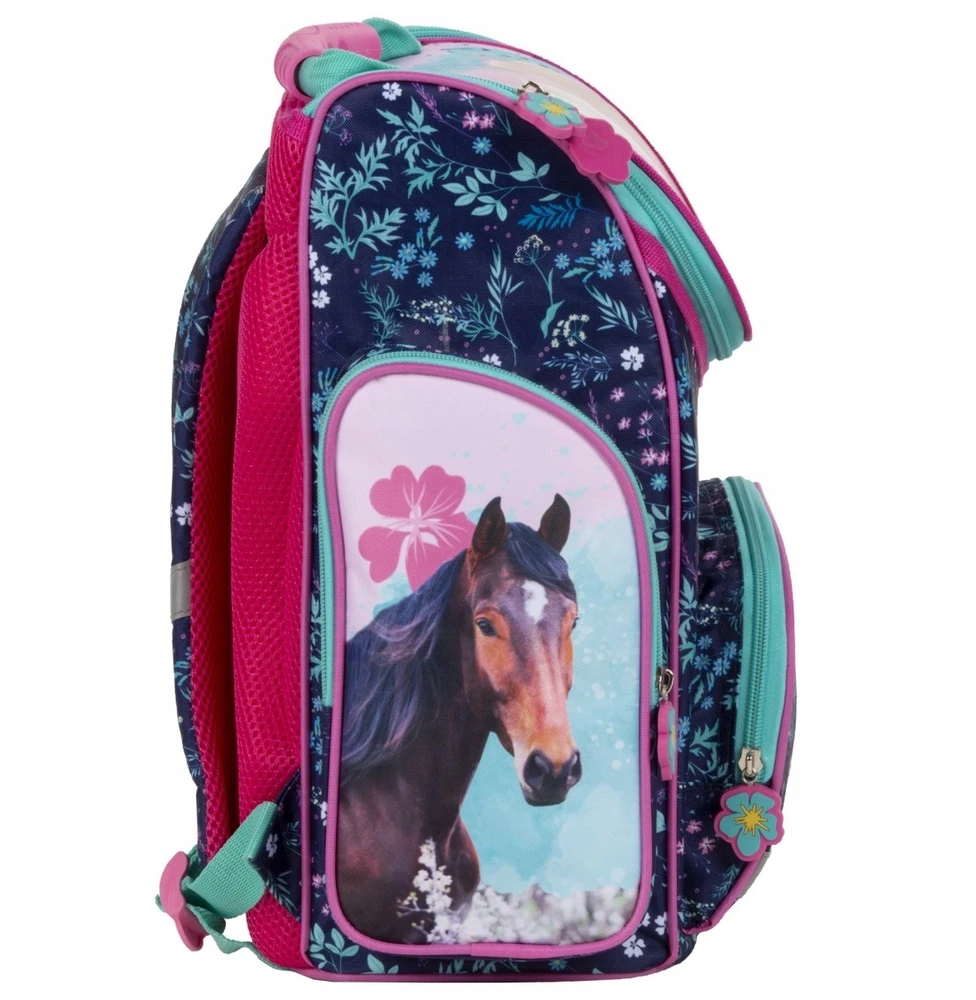 Derform Man patinka HORSES mokyklinis krepšys, lengvas ir erdvus, skirtas mergaitei