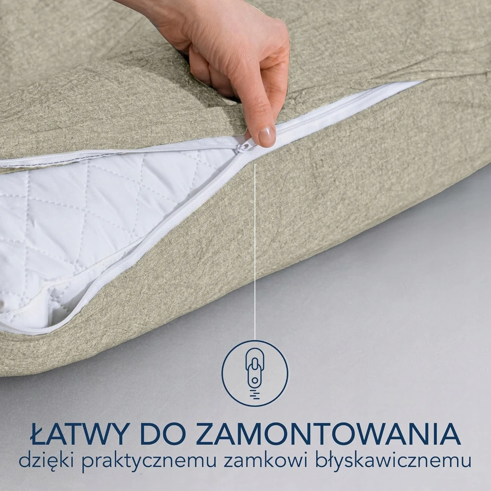 Design POSZEWKA NA PODUSZKE 40X60 Rinkinys 2 SZT BAWELNA BEZOWA WYGLAD LNU