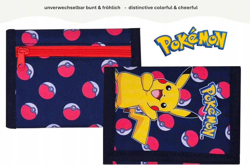 Design VAIKŲ PINIGINĖ SU PIKACHU IR POKEBALL MONETŲ KIŠENĖS UŽDARYMU