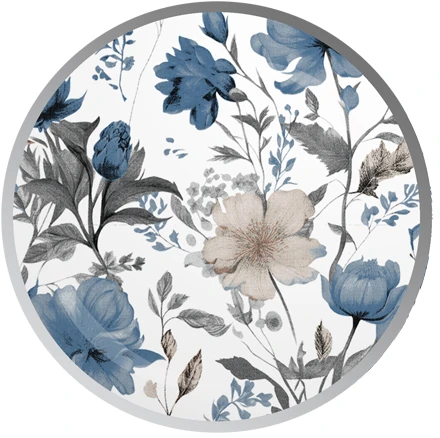Designpremium Užvalkalas na poduszkę balta w mėlyna kwiaty kwiatuszki 40x60 cm