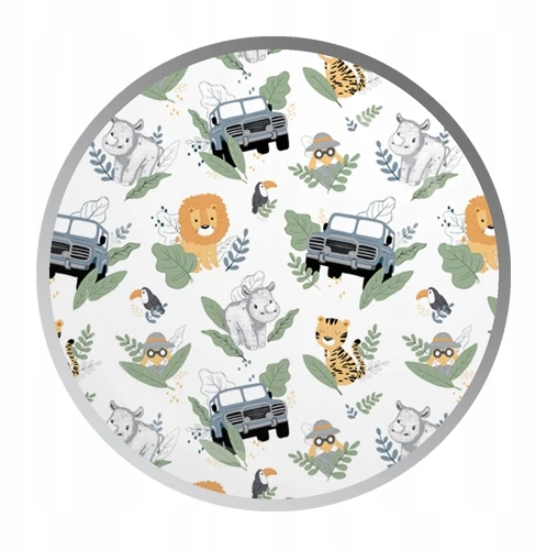 Designpremium Užvalkalas na poduszkę bawełniana wzór safari zwierzęta lwy tygrysy 70x80 cm