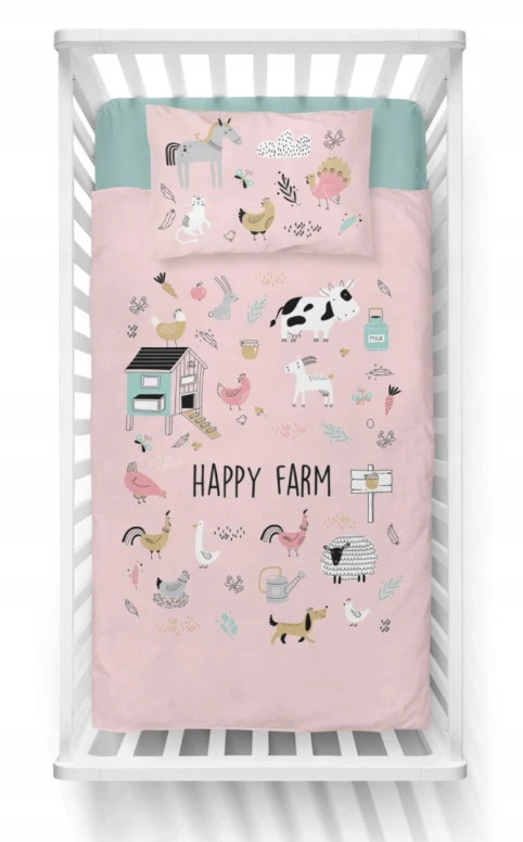 Detexpol Bamboo patalynė 2 vnt. 135x100cm 4783A HAPPY FARM rožinė