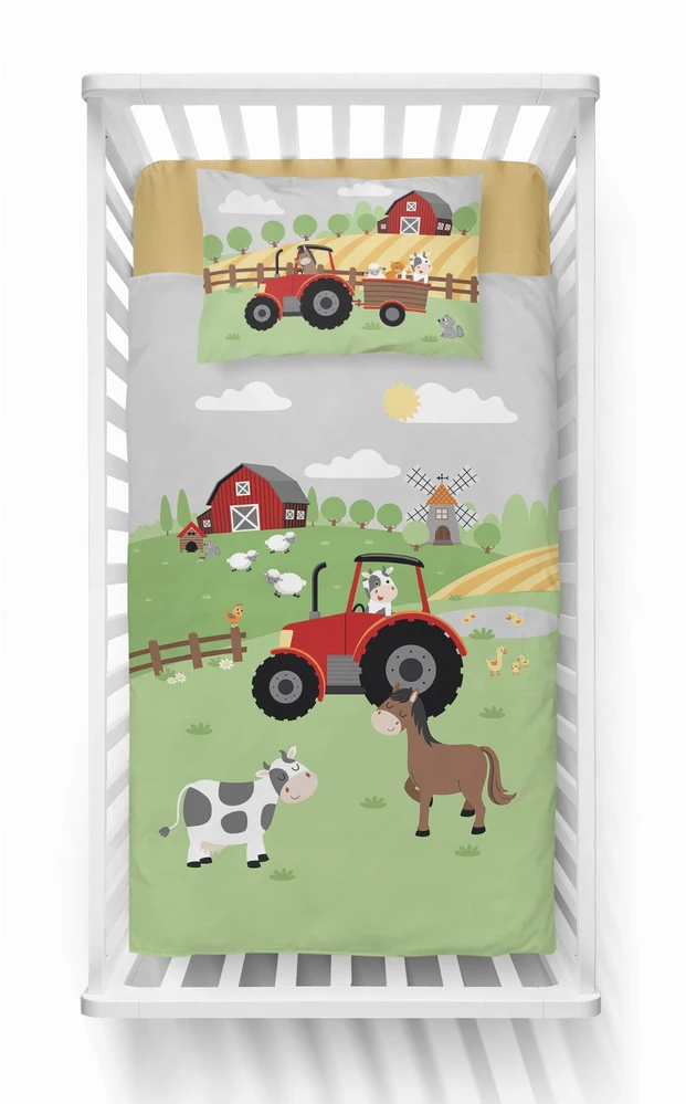 Detexpol Bambuko patalynės komplektas TRAKTOR Farma 90x120 cm bambukas + medvilnė
