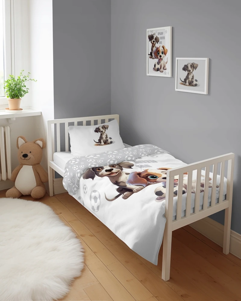 Detexpol DOG patalynė, MAYA MOO patalynės komplektas 100x135 cm PILKA (5002B)