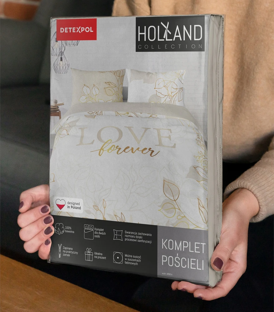 Detexpol Eurofirany patalynės komplektas Love forever SJC-223, 160x200 cm, 3 dalių