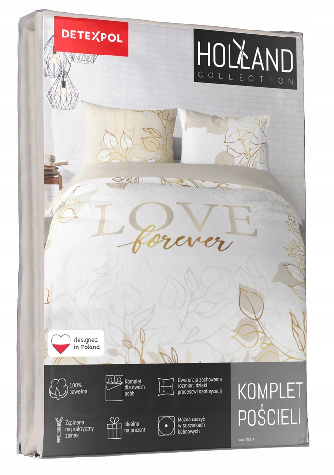 Detexpol Eurofirany patalynės komplektas Love forever SJC-223, 160x200 cm, 3 dalių