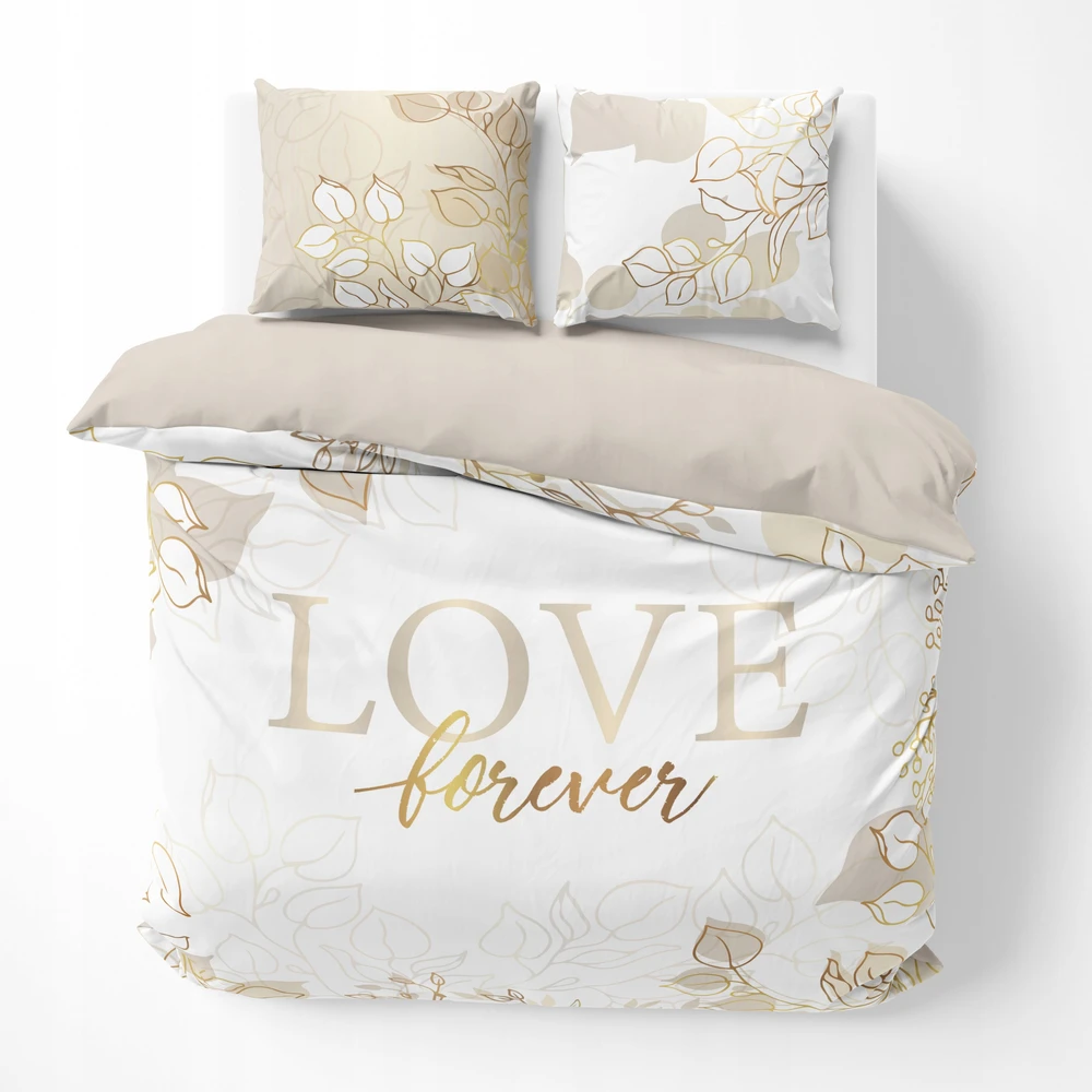 Detexpol Eurofirany patalynės komplektas Love forever SJC-223, 160x200 cm, 3 dalių