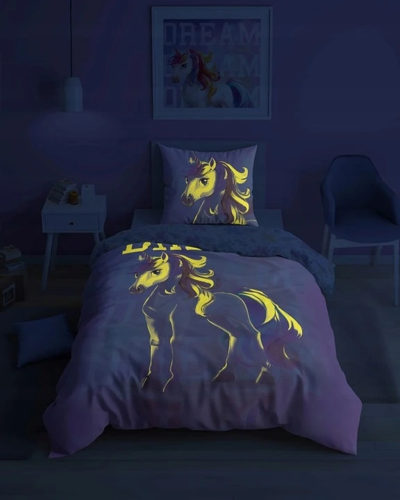 Detexpol GLOWING UNICORN PATALĖS UNICORN 140x200cm FLUO DREAM ROŽINĖ
