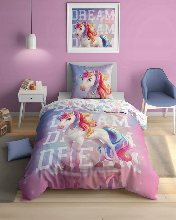 Detexpol GLOWING UNICORN PATALĖS UNICORN 140x200cm FLUO DREAM ROŽINĖ