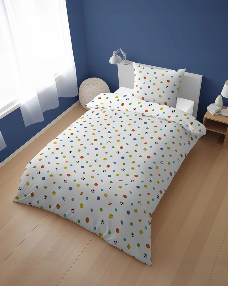 Detexpol Komplet Pościeli 100% bawełnianej 160x200 Piłki Dla Małego Sportowca