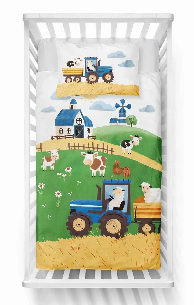 Detexpol LOVAS PATALĖS 100X135 vaikiškas traktorius FARM kūdikiui
