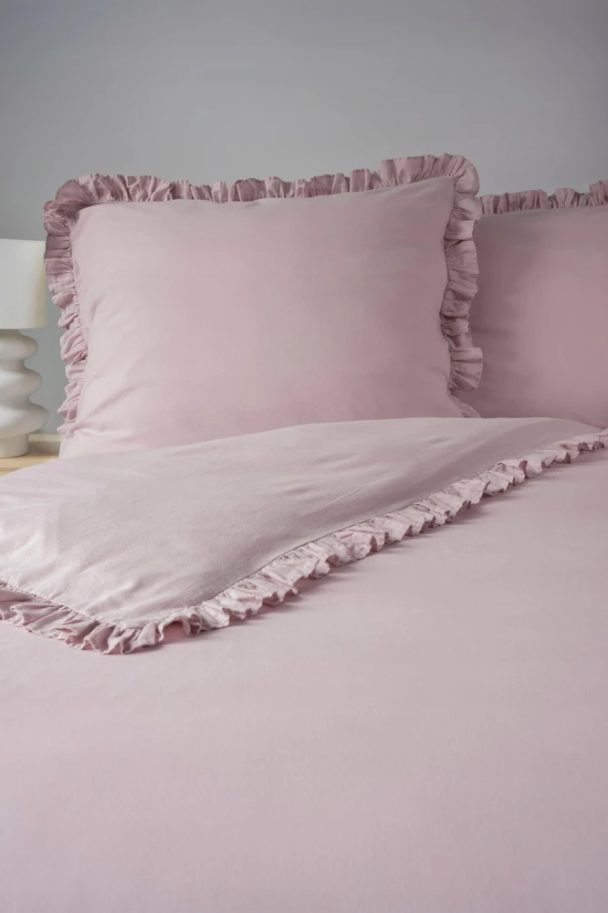 Detexpol Medvilninė patalynė su raukiniais, boho stiliaus, užsegama sagomis 160x200 Rožinė
